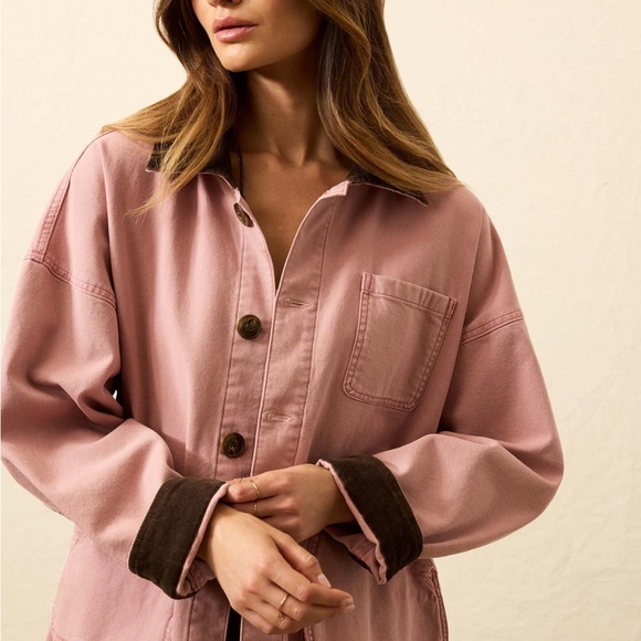 NWT Faherty Sunwashed Canvas Barn Jacket - Nostalgia Rose XS/S - Picture 2 of 7